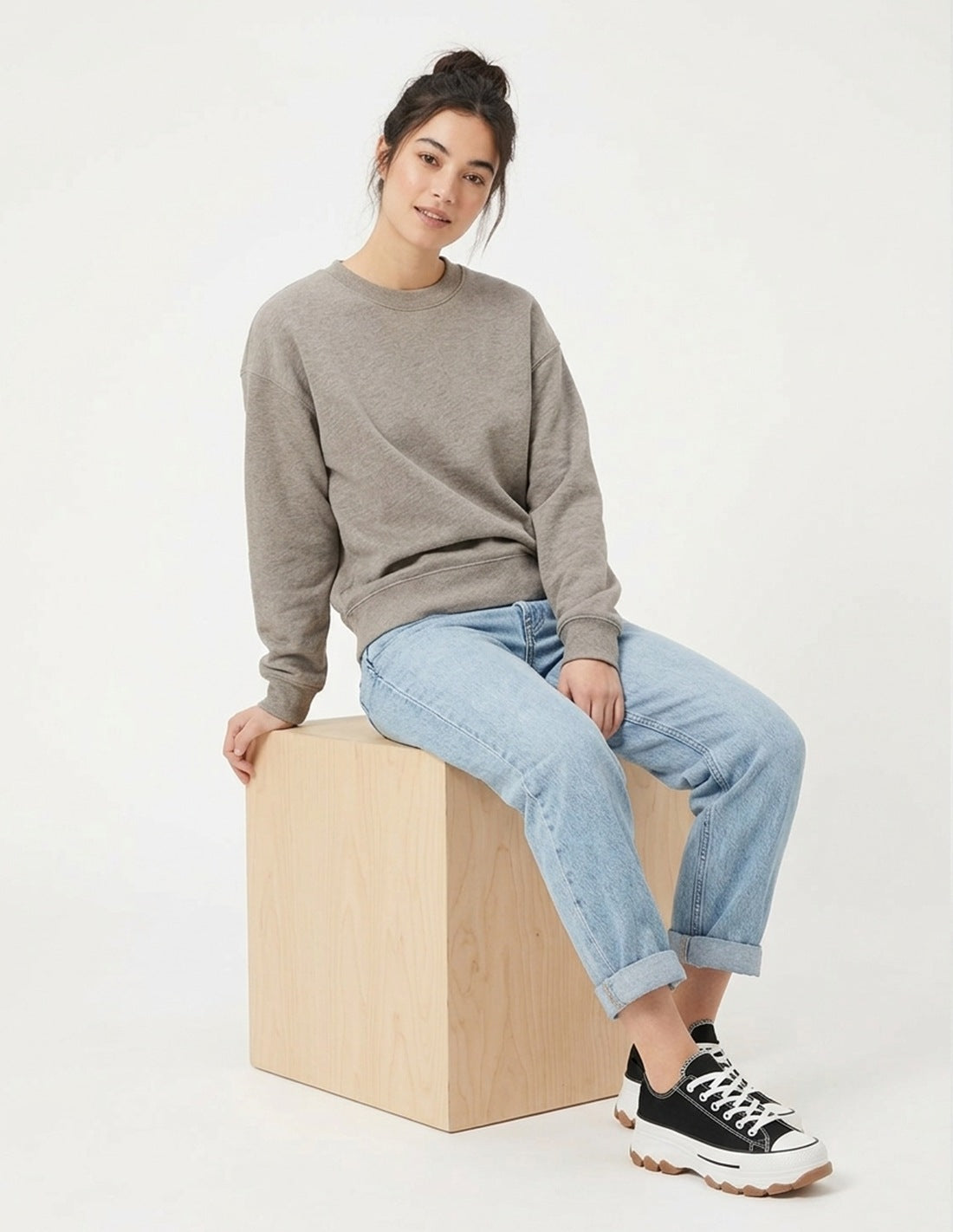 Deportivas negras lona | Suela marron